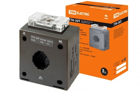 TDM ELECTRIC SQ1101-0066 Трансформатор тока измерительный ТТН  30T/150/5- 5VA/0,5 TDM